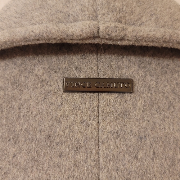 Vince Camuto for Macy's Asymmetrical Wool Coat with black Vegan trim in size xs - Picture 9 of 16